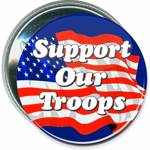 Support Our Troops, Military Button