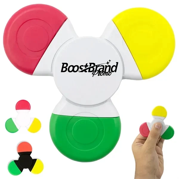 Custom Fidget Spinner Highlighter with Three Detachable Pens — Student Focus Tool 1