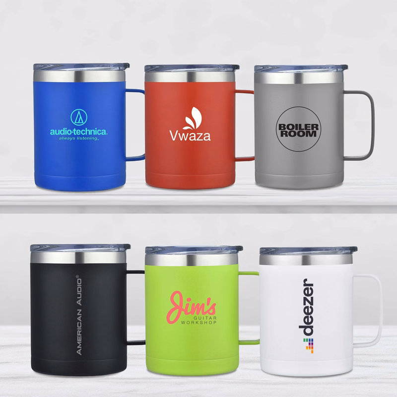 ALPHEUS - 14 OZ STAINLESS STEEL CAMPING MUG WITH HANDLE