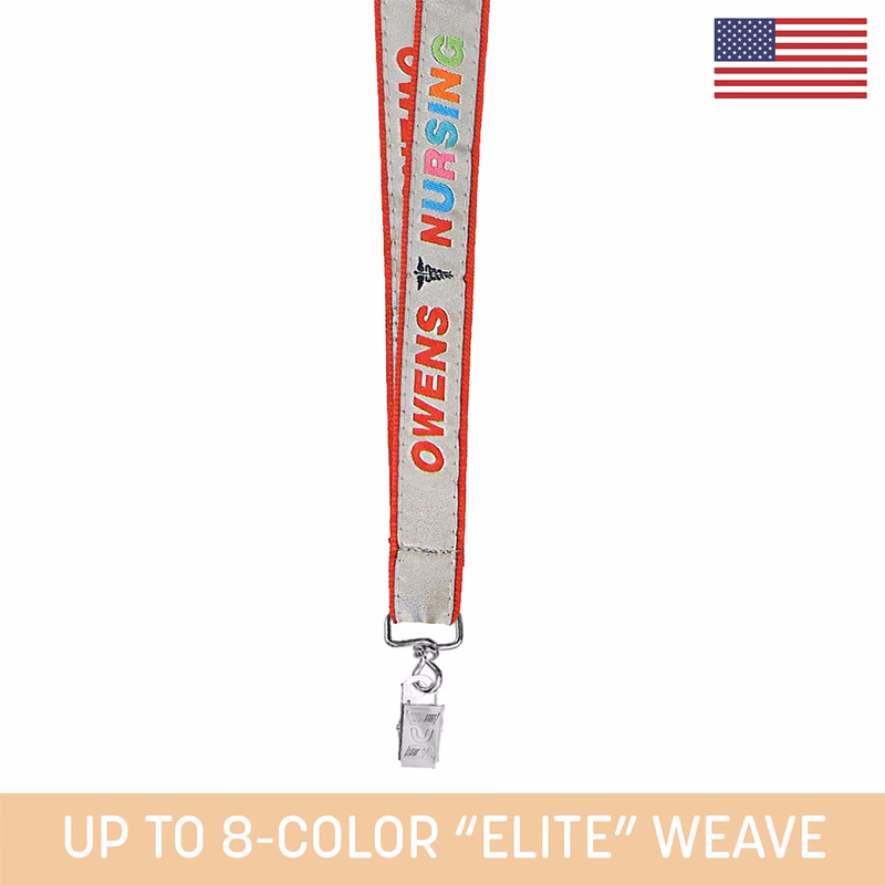 3/4" Woven Lanyard w. Swivel Bulldog Clip - "Elite" Weave
