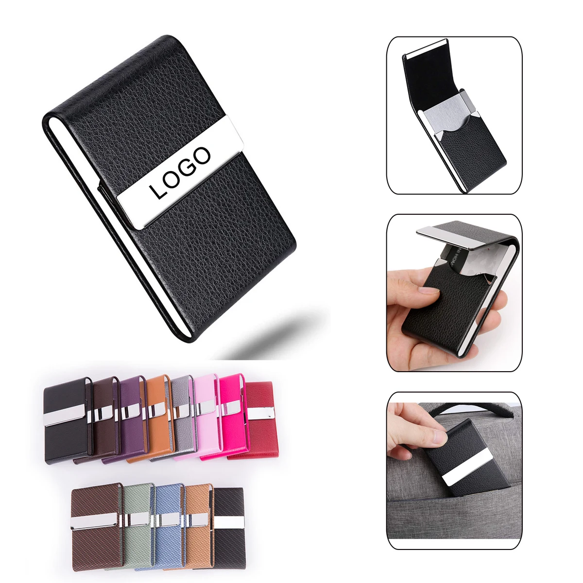 PU Leather Business Card Case With Magnetic Closure 1