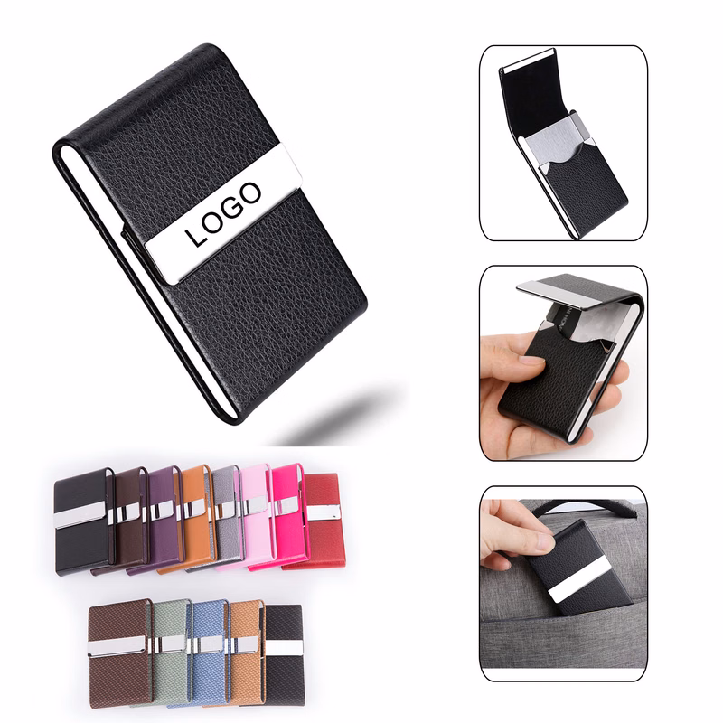 PU Leather Business Card Case With Magnetic Closure