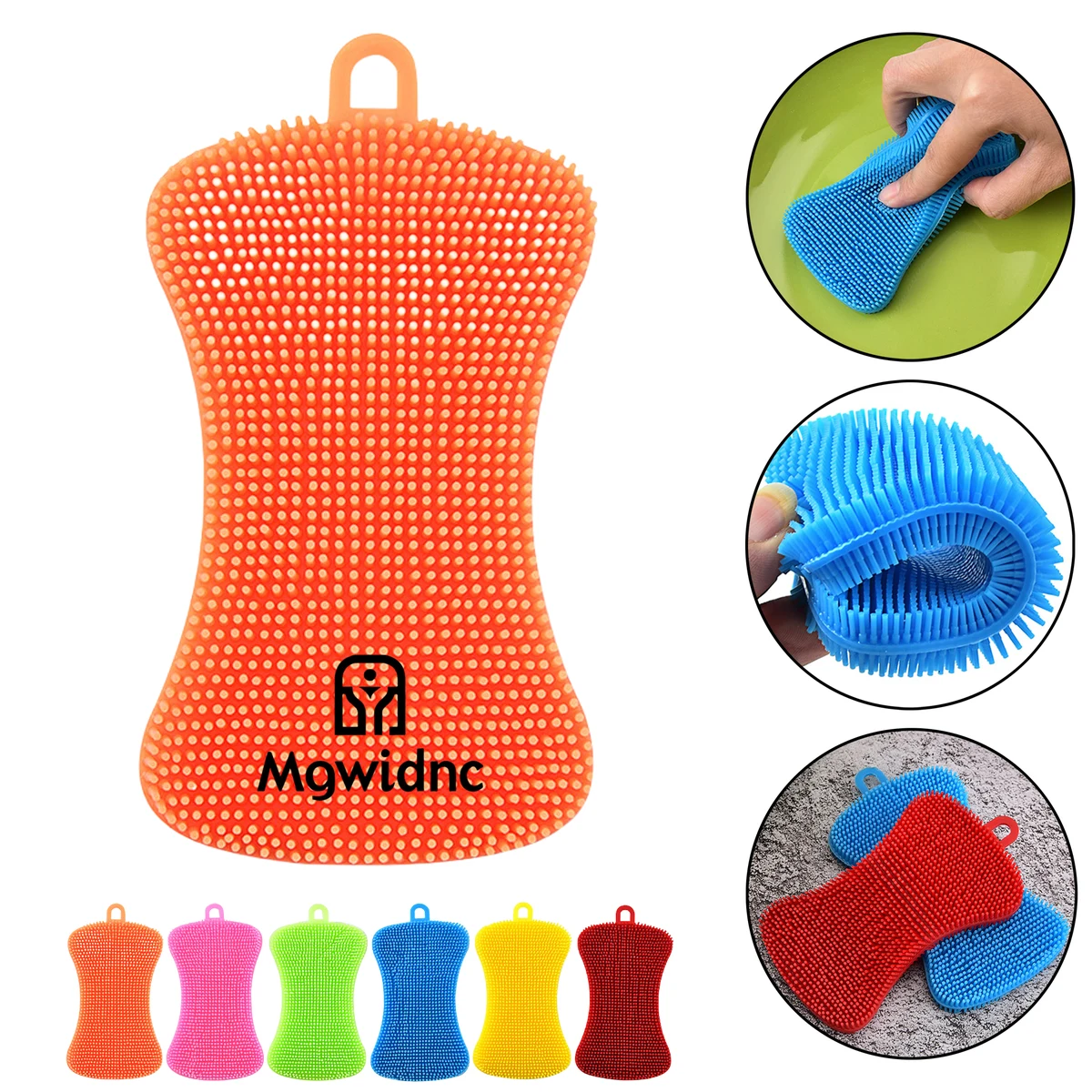 Silicone Dish Scrubber with Soap Holder 1