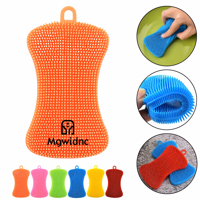 Silicone Dish Scrubber with Soap Holder