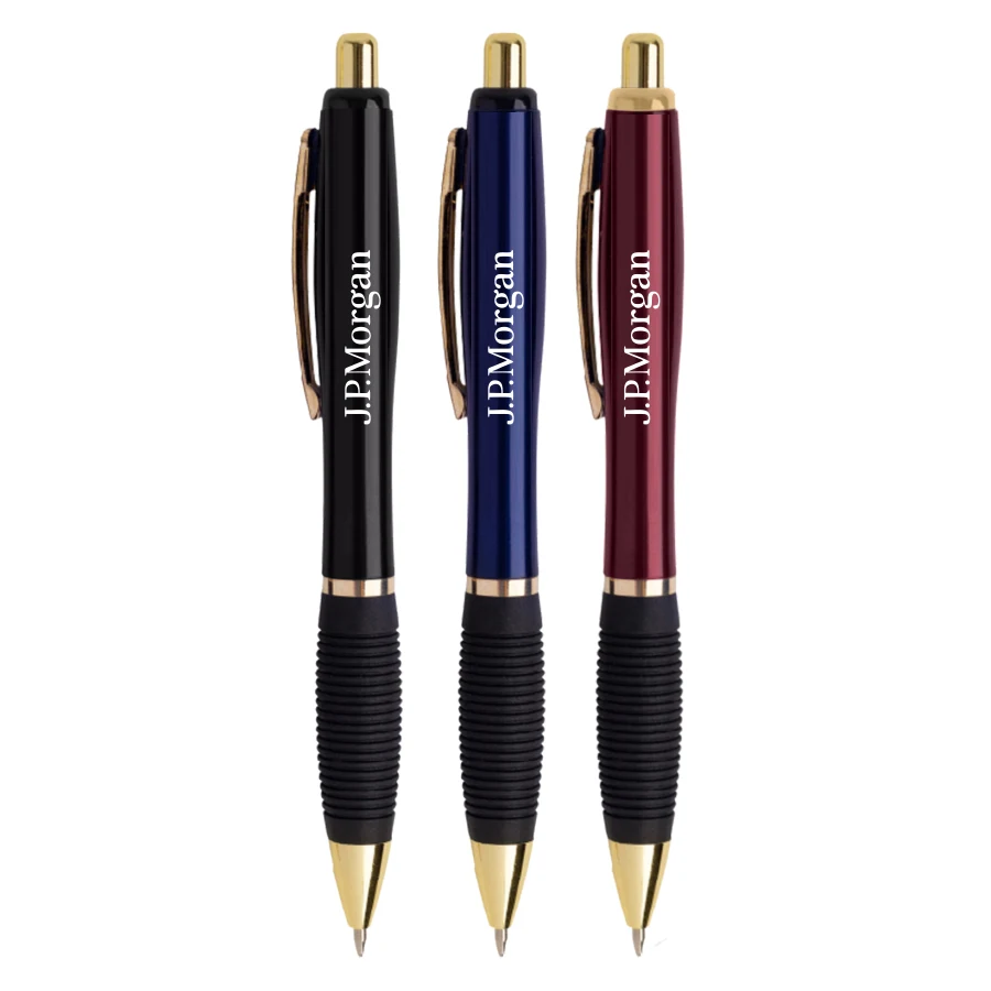Union Printed - Gold Contour Grip Click Pen 1