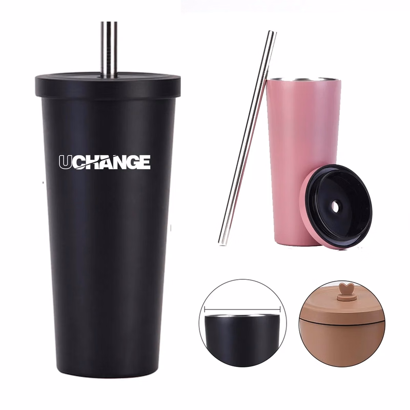 32 Oz. Matte Stainless Steel Tumbler With Lid And Straw Cups with Lids and Straws