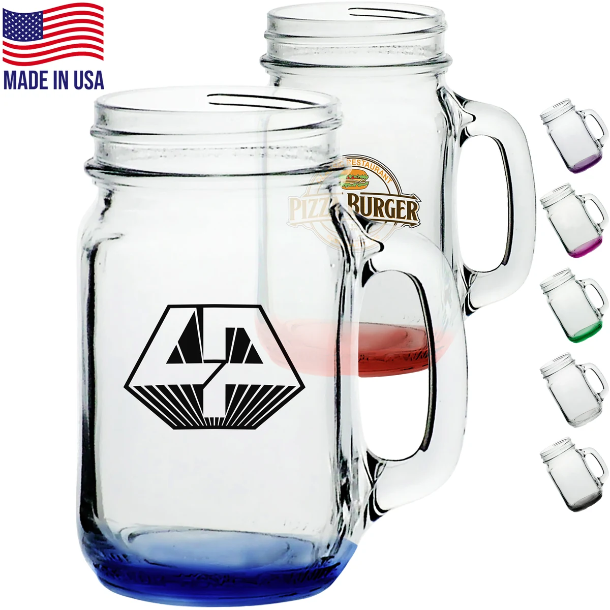 16 oz. Mason Drinking Jars with Handles 1