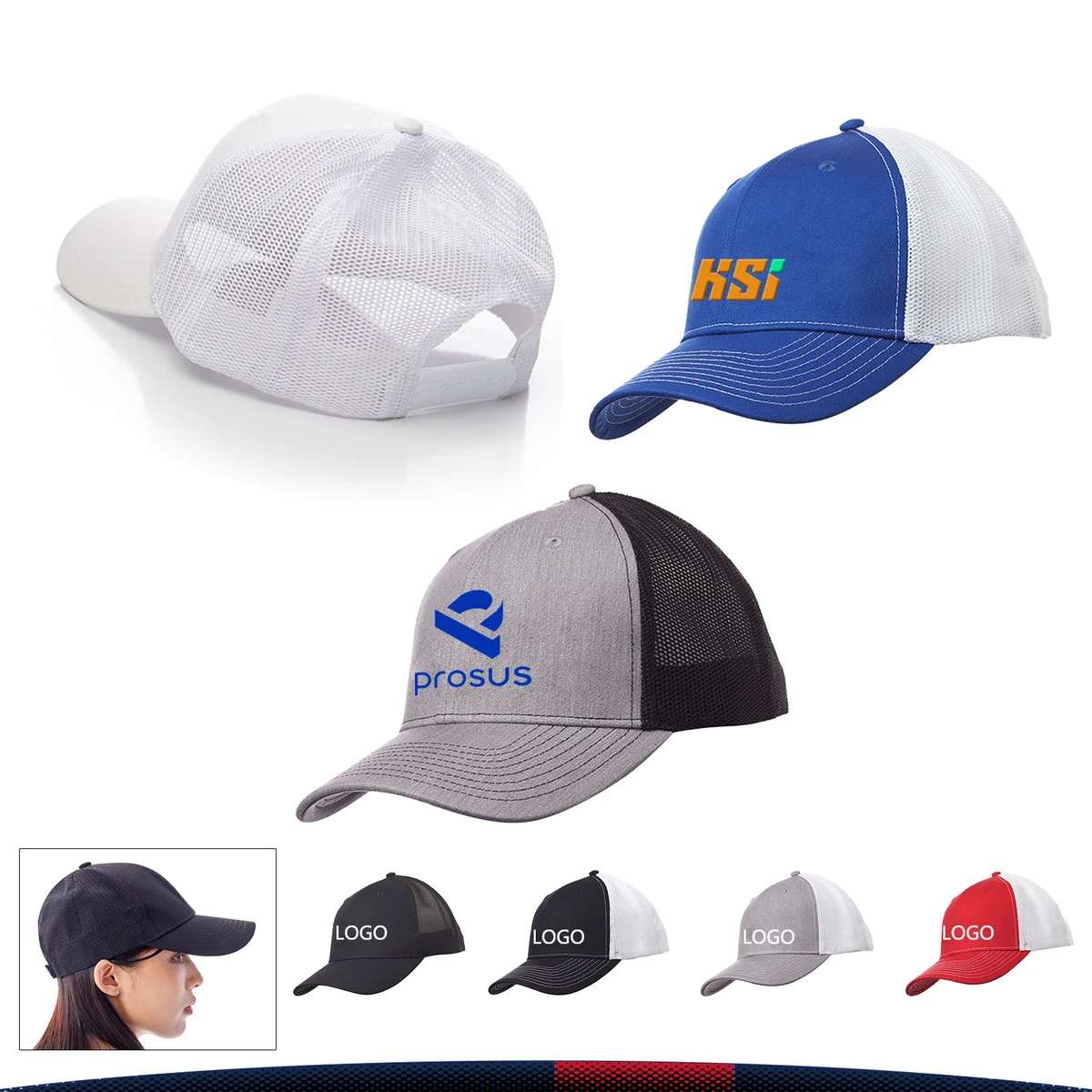 Six-Panel Adjustable Mesh Snapback Caps 1