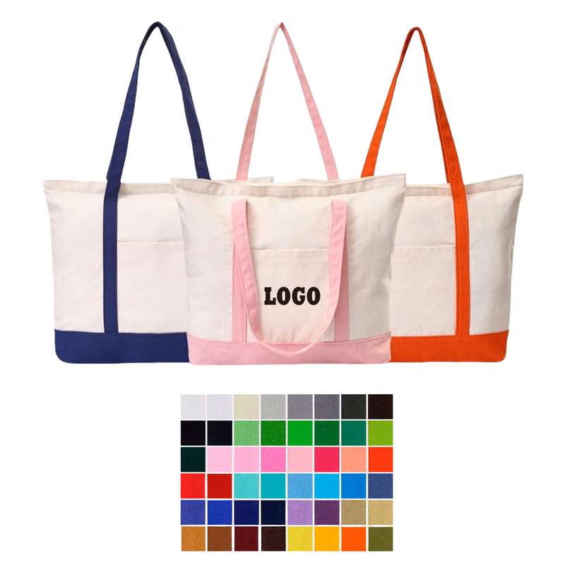 Canvas Tote Bag with Outer Pocket MOQ100