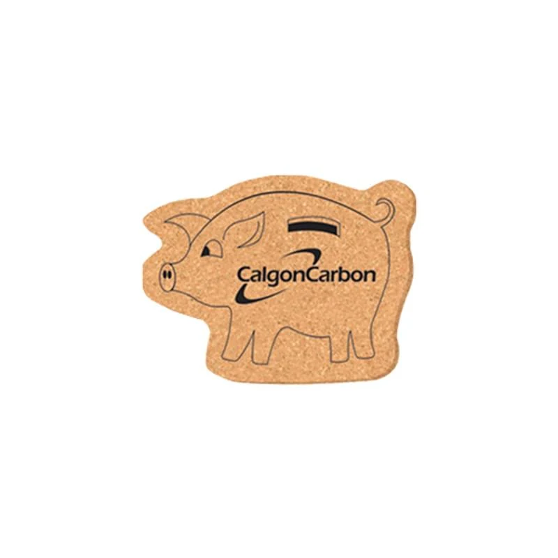 Coaster - 3 1/2" x 4 1/2" Pig Shape Cork Coasters 1