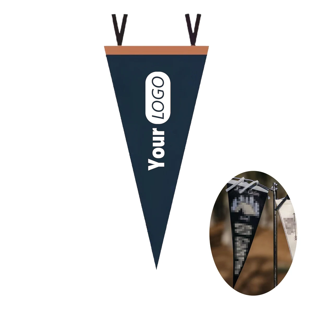 Custom Full Color Felt Pennant Triangle Flags 1