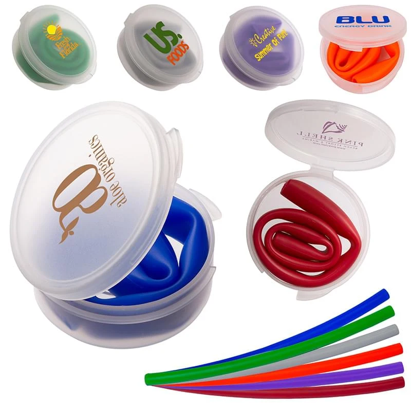 Eco-friendly Reusable Silicone Straw with Case 1