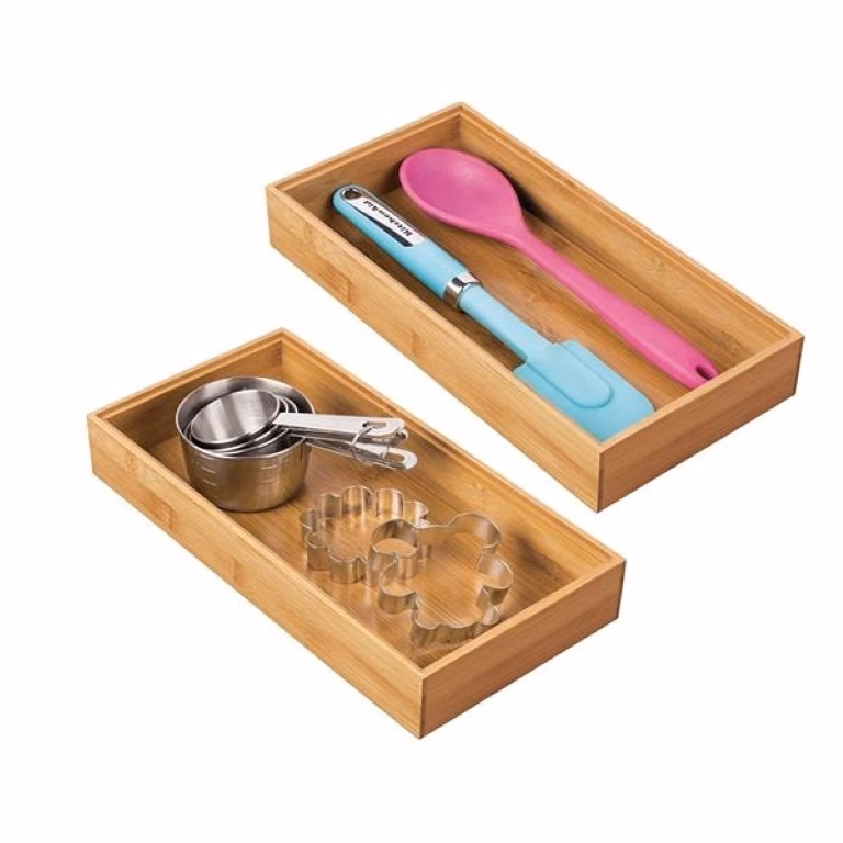 Bamboo Drawer Organizer Box Tray