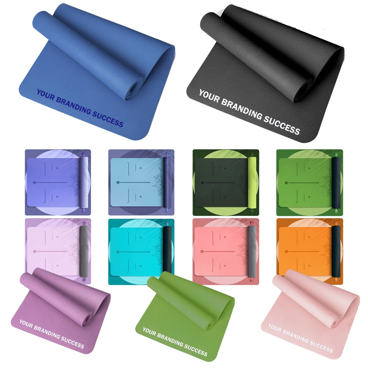 MOQ10 TPE Double-Layer Multi-Color Yoga Mat 1