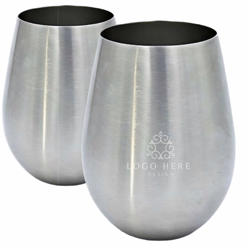 Egg Shaped 16oz Stainless Steel Stemless Wine Cup
