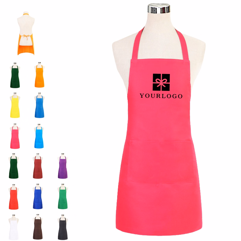 2 Pockets Adjustable Bib Apron