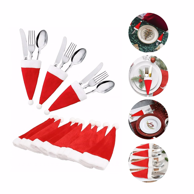 Christmas Hat Shape Bag for Knife and Fork