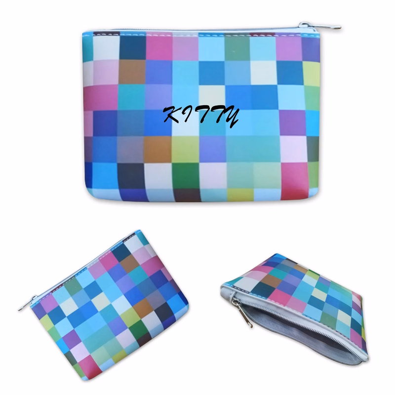 Tpu Checkered Contrasting Color Makeup Bag