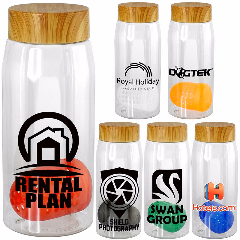 Bamboo Pattern 25 oz. Recycled Bottle with Floating Infuser