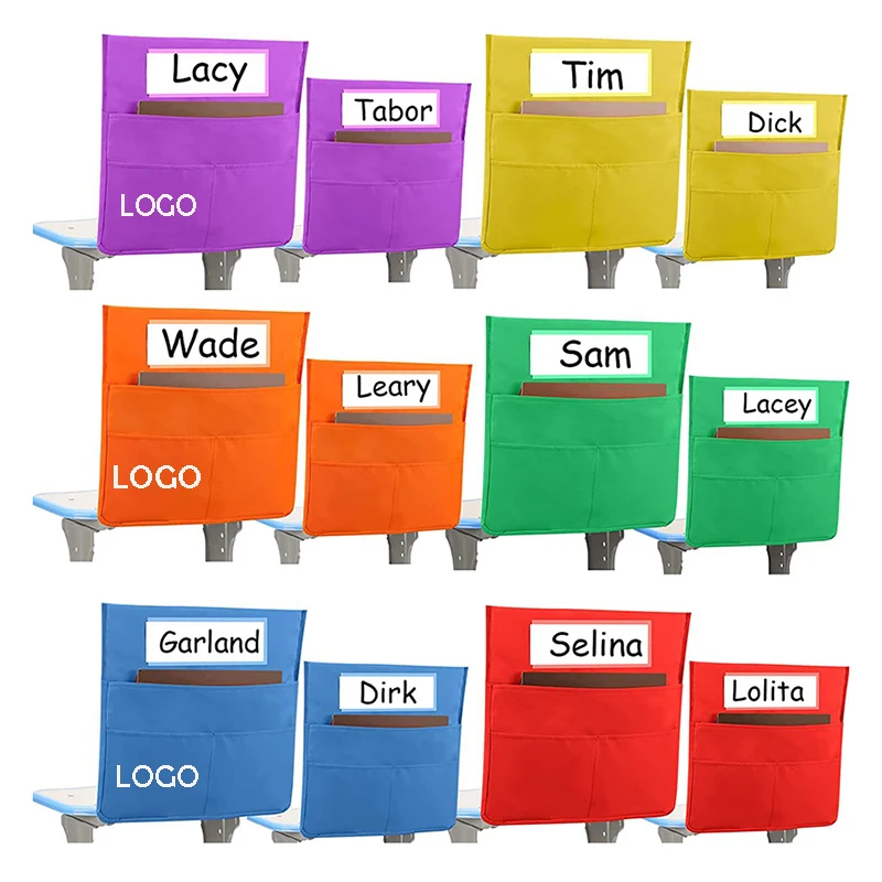 Classroom Chair Pocket Organizers W/ Name Tag 1