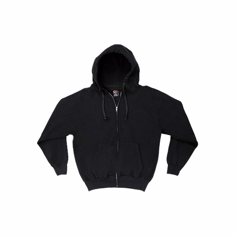 Cotton Plus Zip Hoodies - Black Large