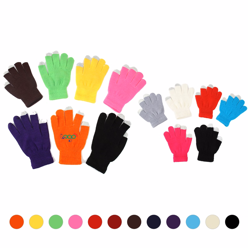Touchscreen Knit Gloves With Conductive Fingertips