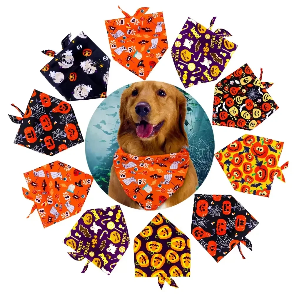 Small Polyester Full Color Triangle Pet Bandanna 20"x13"x13 1