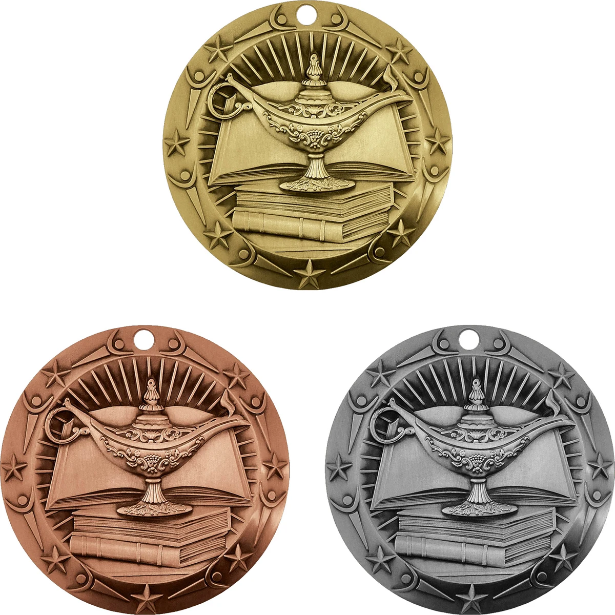 Stock World Class Sports & Academic Medals: Book & Lamp 1