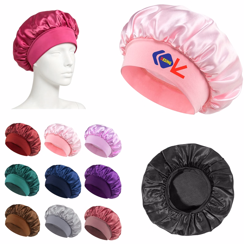 Wide Elastic Band Satin Night Sleep Cap