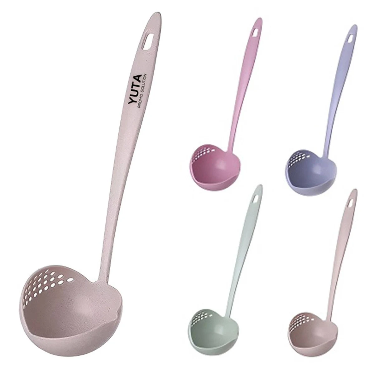 Heat-Resistant Hanging 2-In-1 Kitchen Ladle W/ Strainer 1
