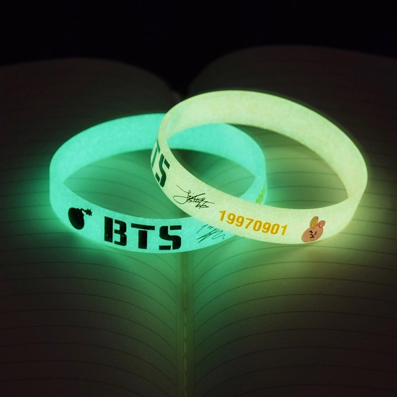 1/2" Glowing printing silicone bracelet wristbands