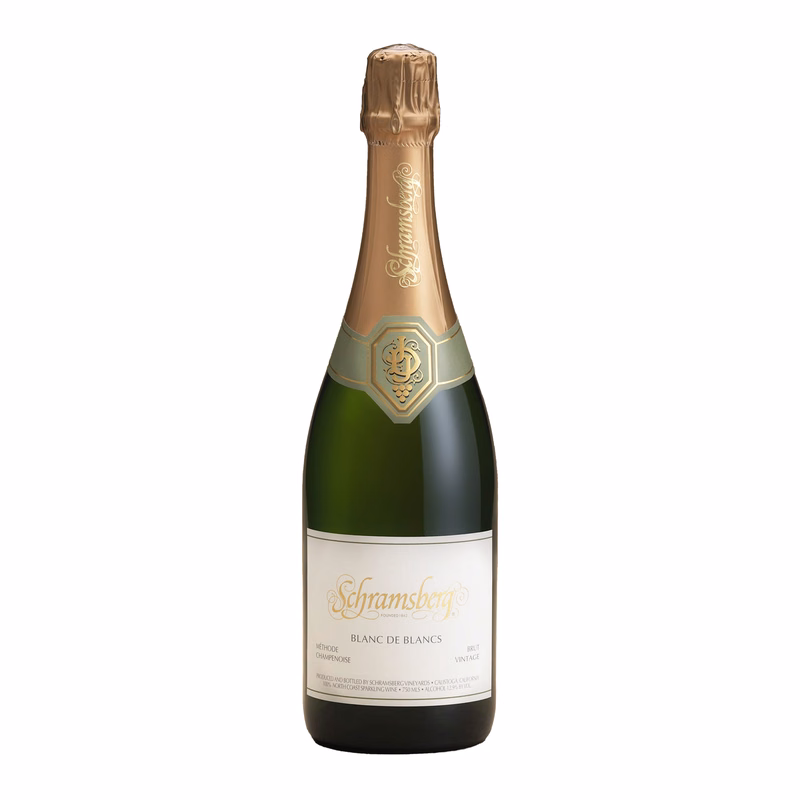 Etched Schramsberg Blanc de Blancs Sparkling Wine Bottle