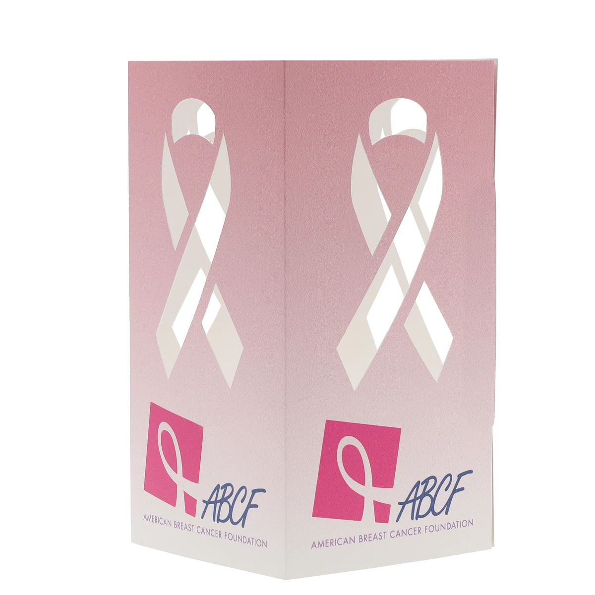 Table Luminary Card Stock 12 pt 4 Sided 4.250" x 4.250" x 8.000" Ribbon White Digital Print 1