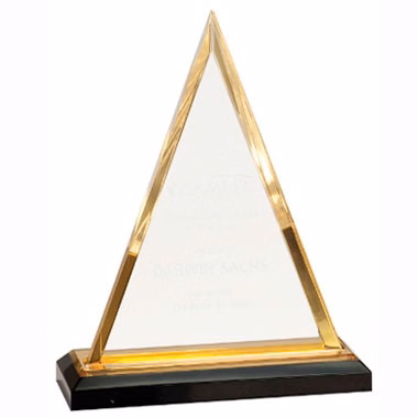 8" GOLD TRIANGLE IMPRESS ACRYLIC TROPHY