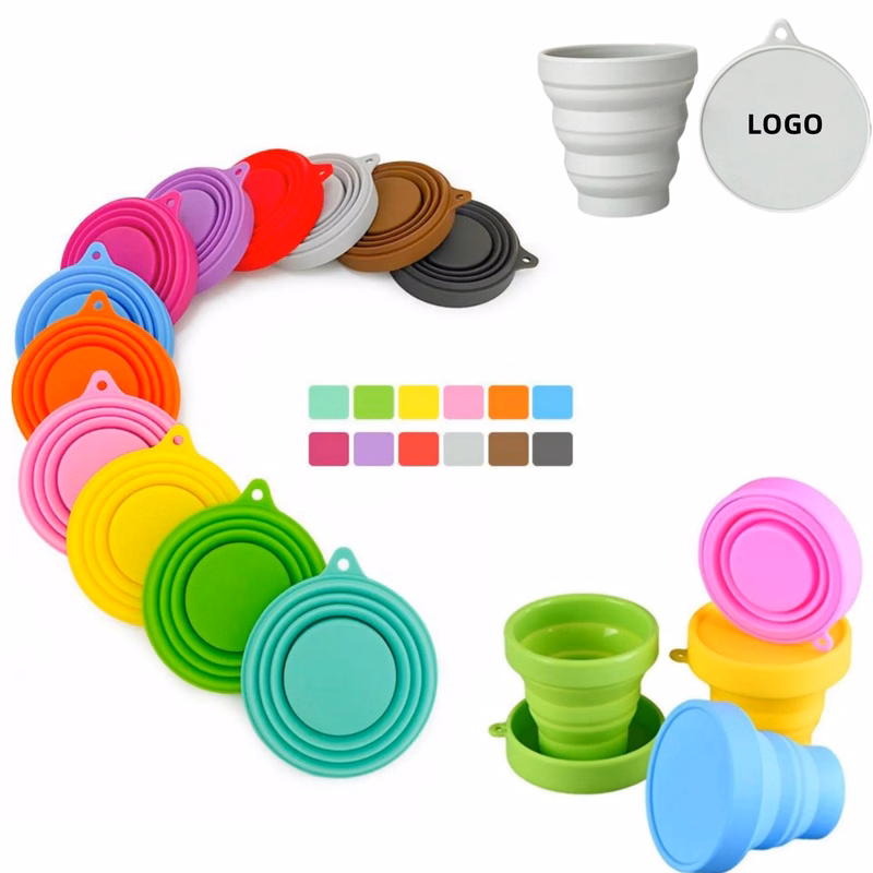 Silicone Collapsible Travel Cup with Lid