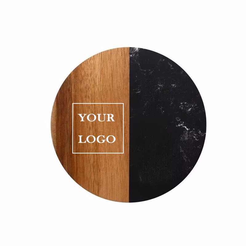 Square Wood Marble Coasters