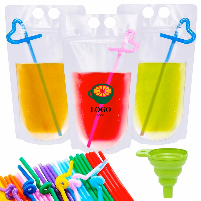 Reusable Drink Pouches Clear Drink Bags