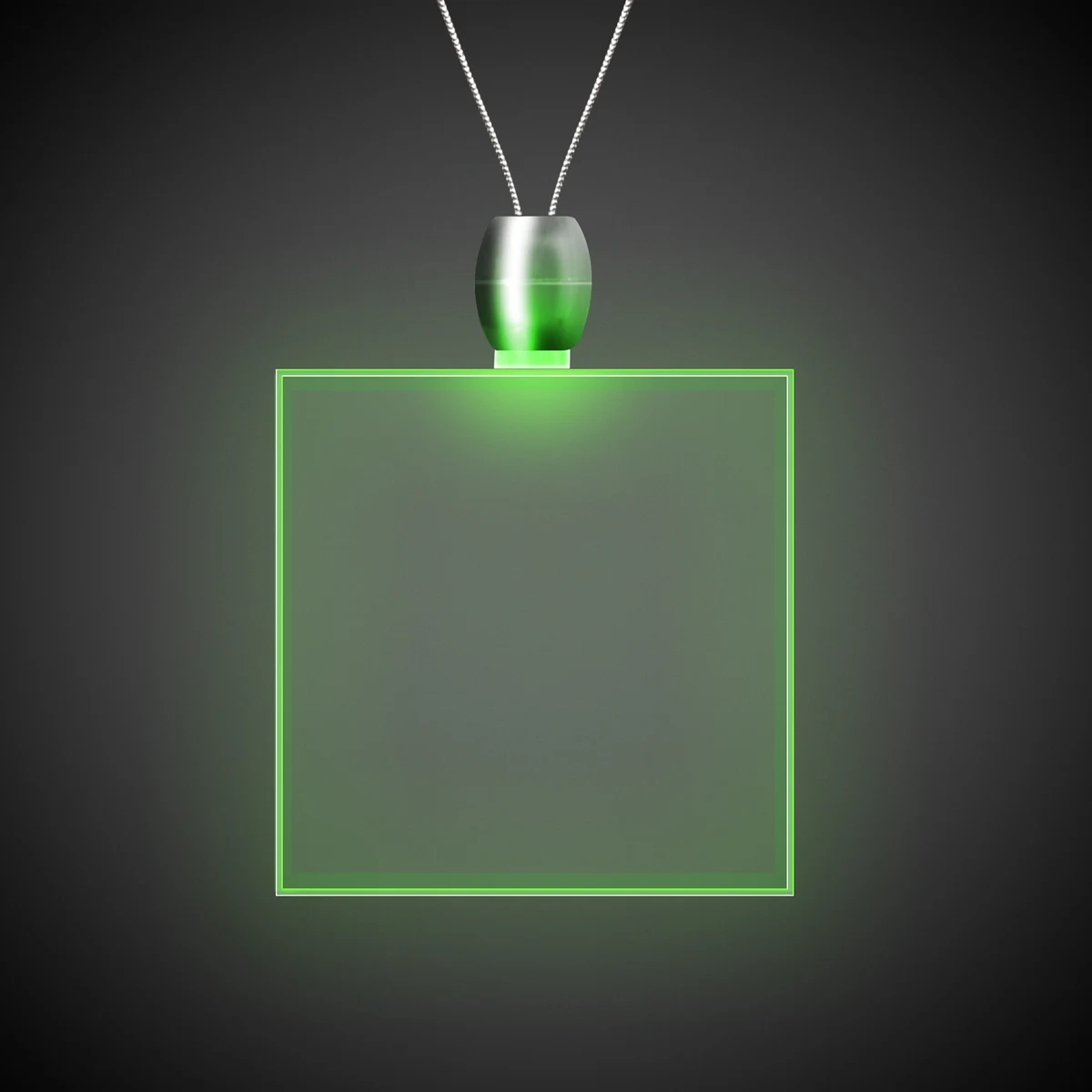 Square Green Light-Up Acrylic Pendant Necklace 1
