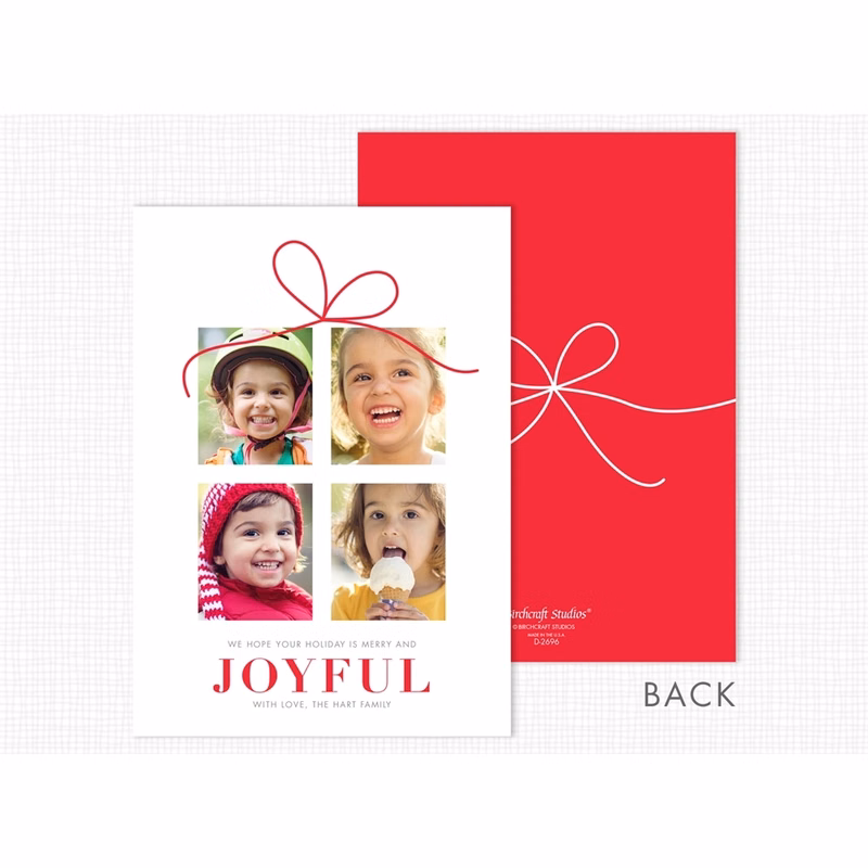 Joyful Gift Flat Photo Christmas Card