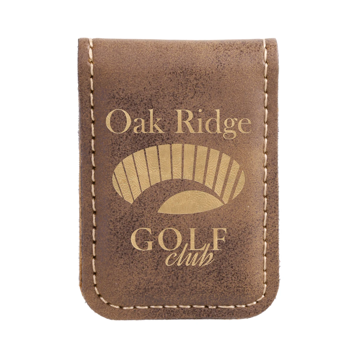 Rustic & Gold Leatherette Money Clip 1