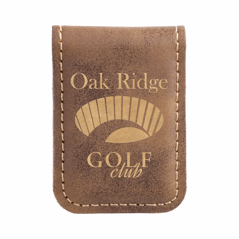 Rustic & Gold Leatherette Money Clip