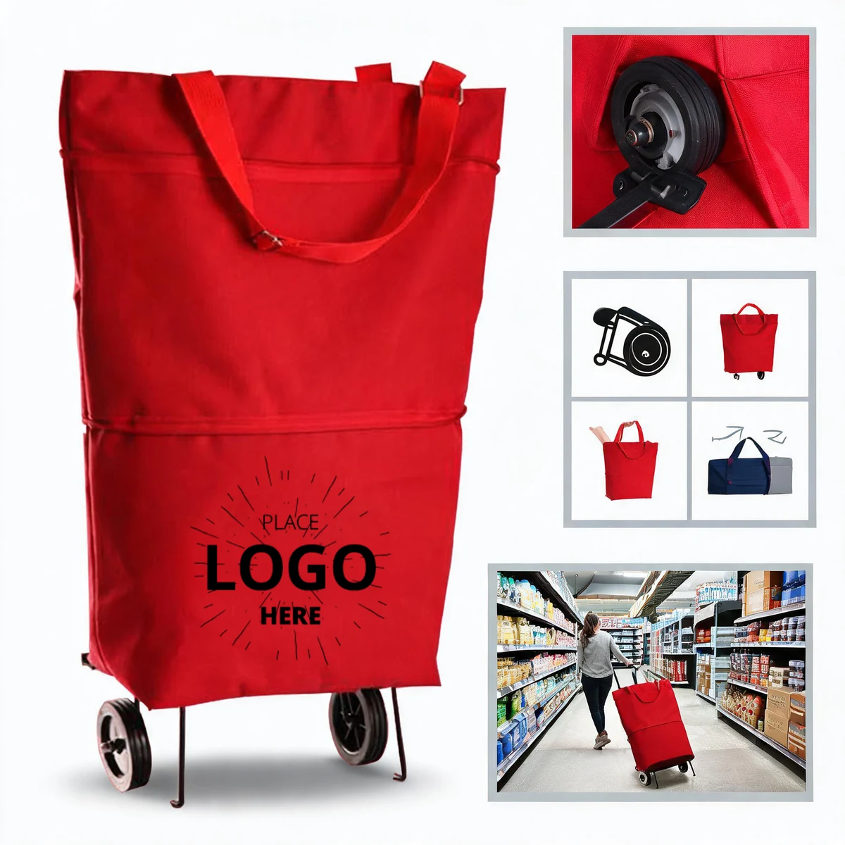 Foldable Rolling Grocery Bag 1
