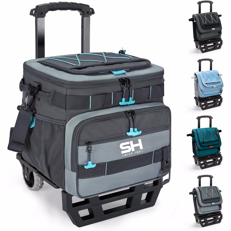 Collapsible Cooler Trolley Bag with Wheels