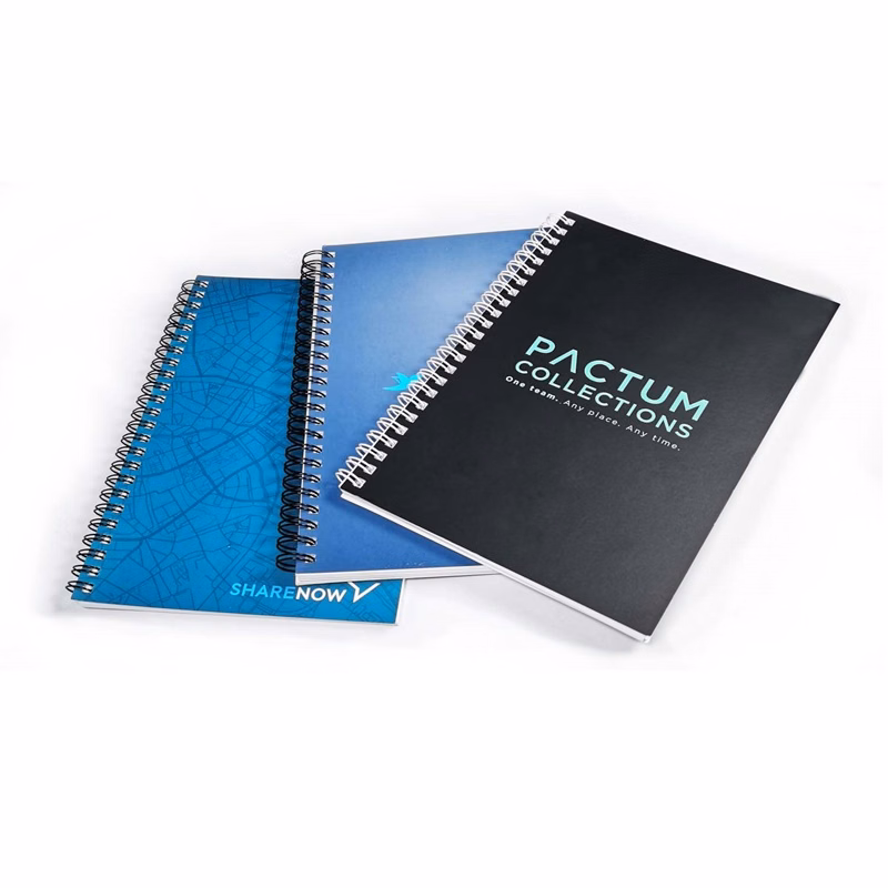 White Paper Card Spiral Business Notebook