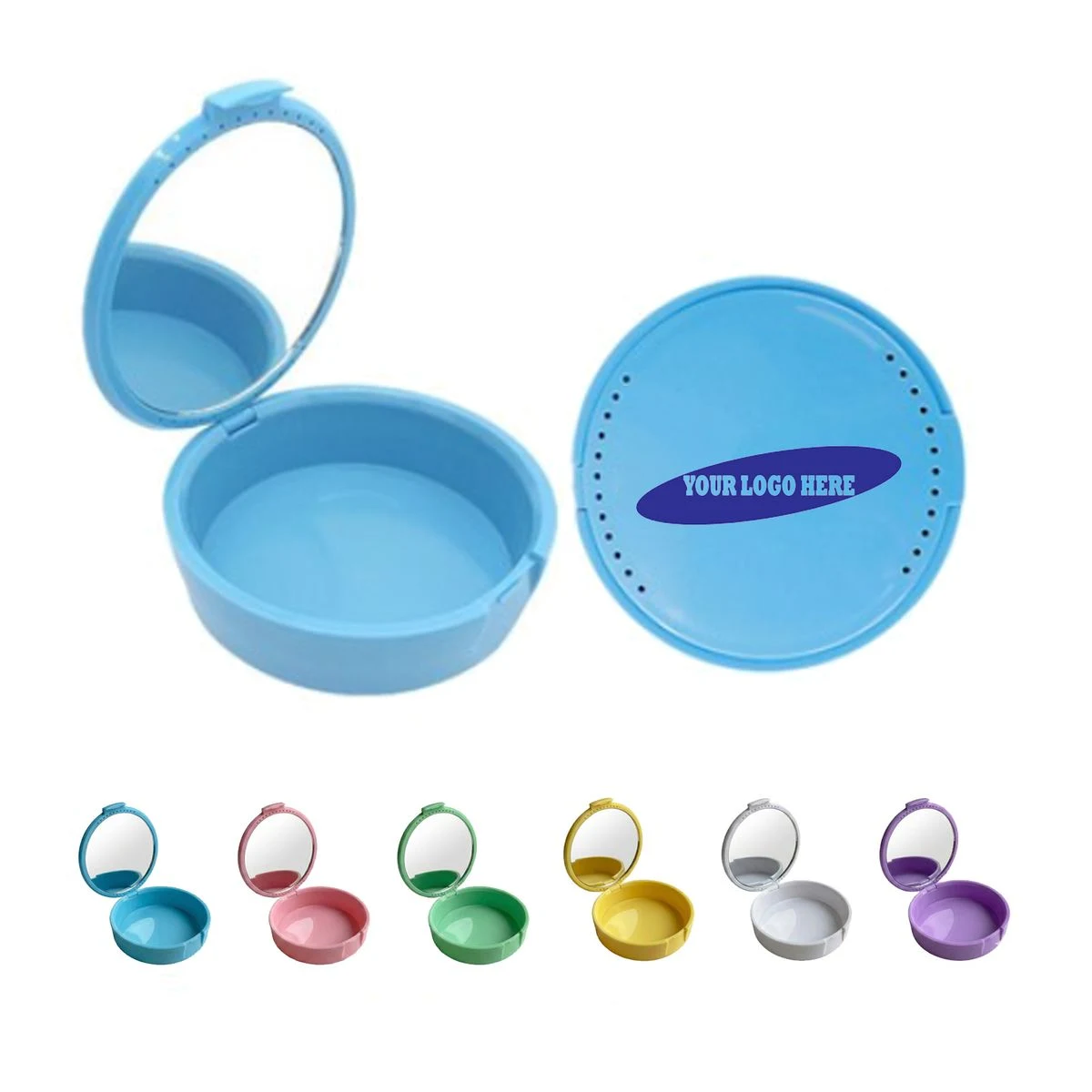 Round Plastic Retainer Case With Mirror 1