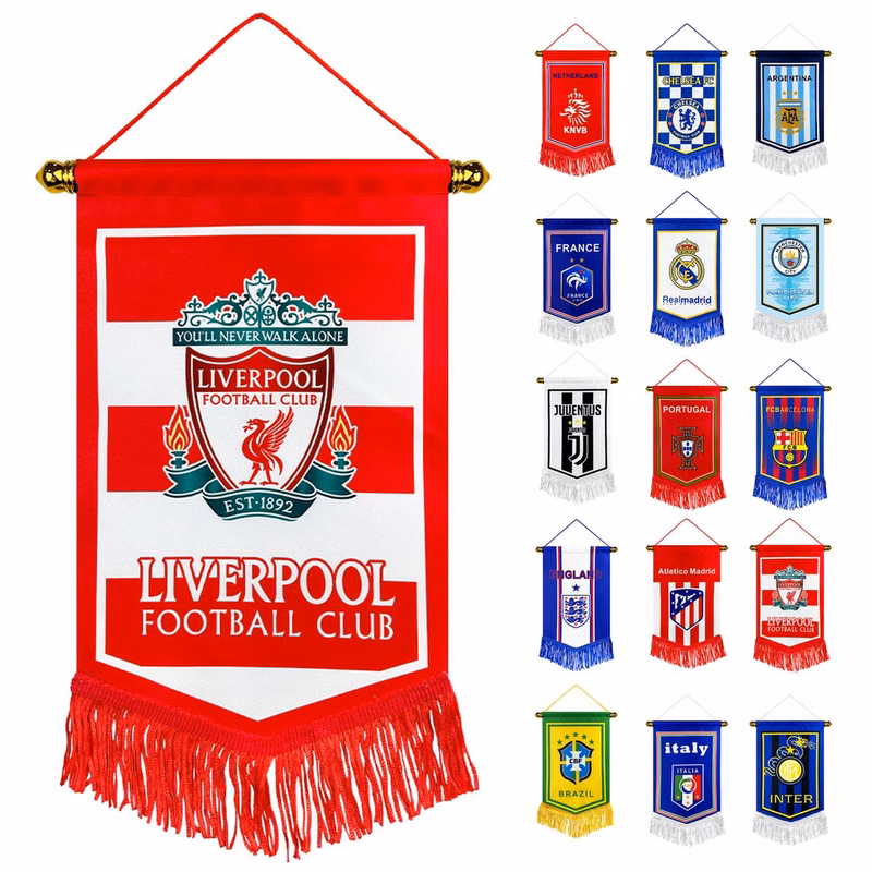 Custom Soccer Pennant Banner with Fringe