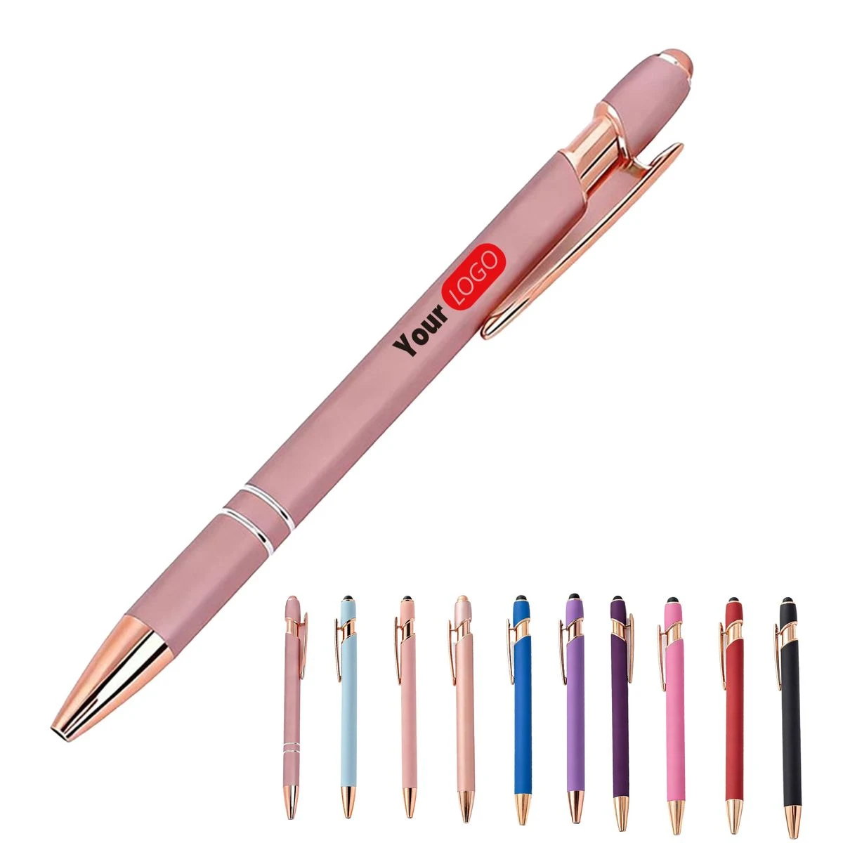 Spray Coated Metal Touch Ballpoint Pen, custom pen with logo imprint 1