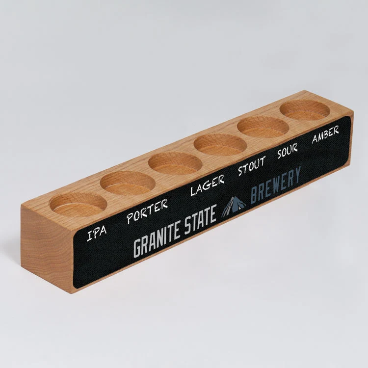 Sampler Block Beer Flight with Chalkboard - 6 Pocket 1