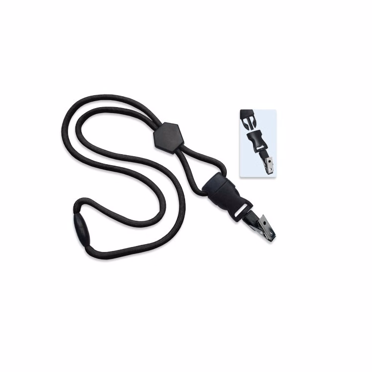 1/4" Polyester Lanyard with Diamond Slider and Quick Release (Plastic J-Hook)