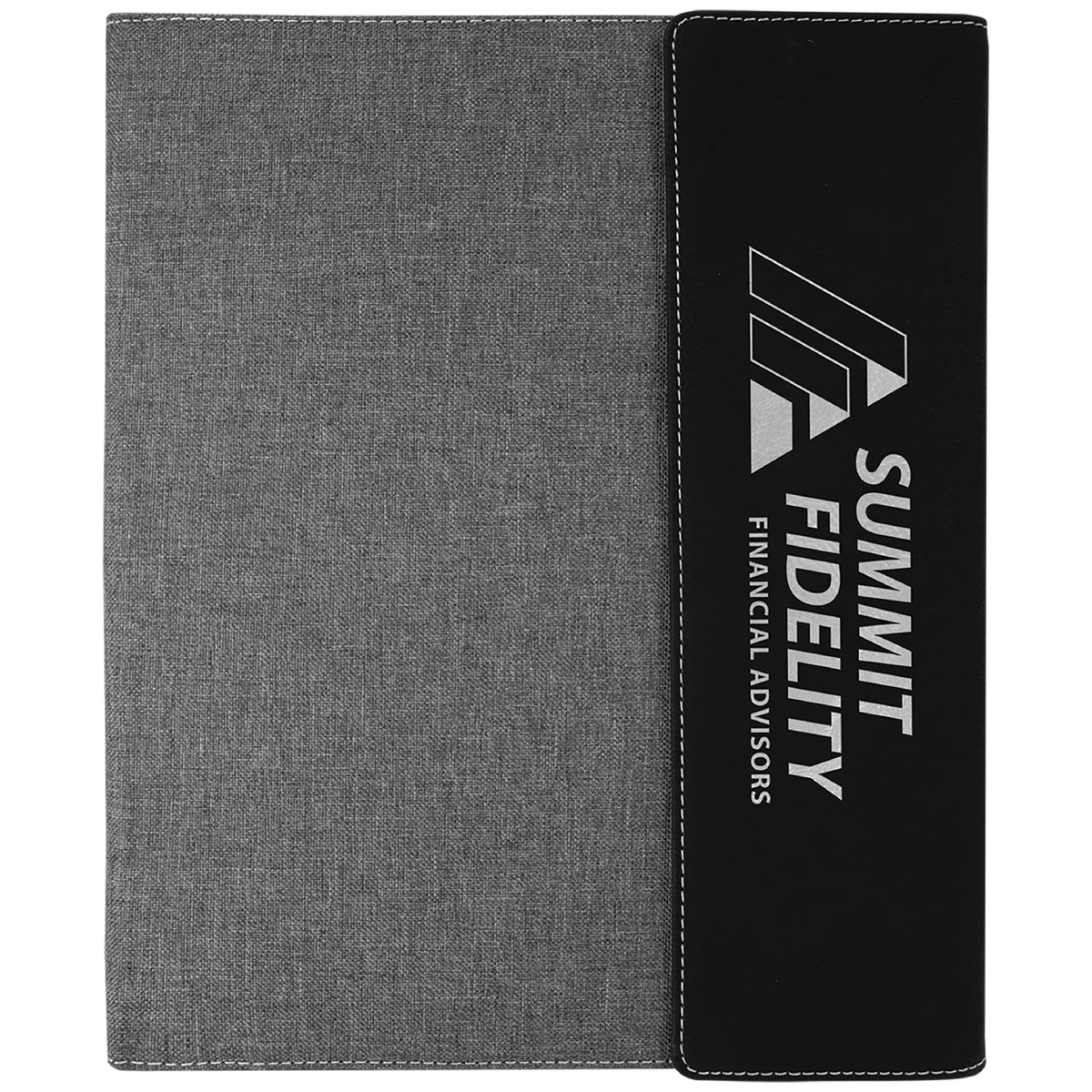 9" x 12" Black/Silver Leatherette & Gray Canvas Portfolio 1